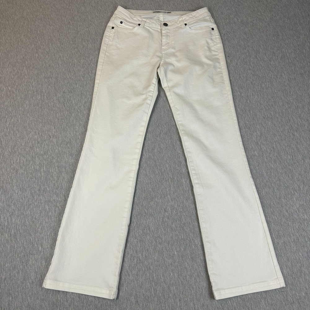 Prana Breathe Jeans Womens 4 Off White Cream Bootcut Stretch Organic Cotton